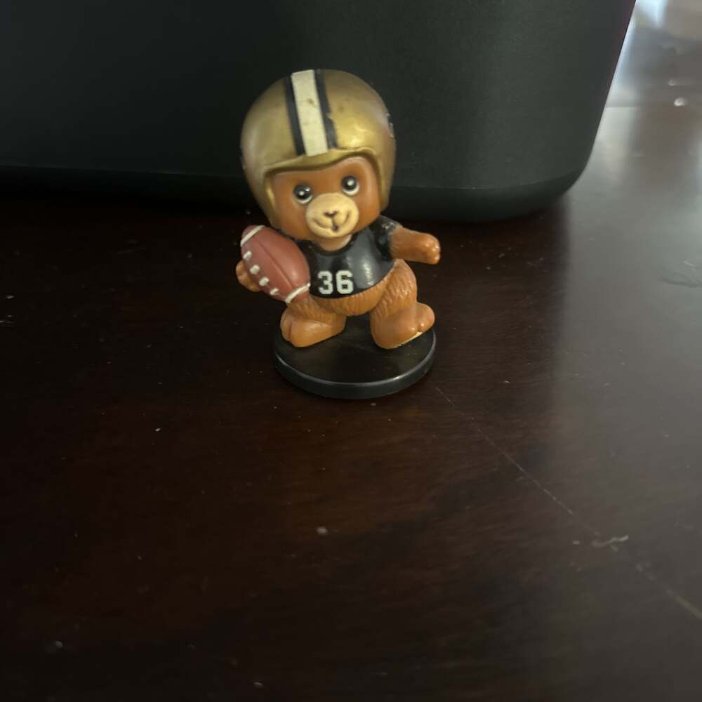 Vintage Russ Raiders NFL Teddy bear stamp 2.75" football figure RUSS Great Cond.